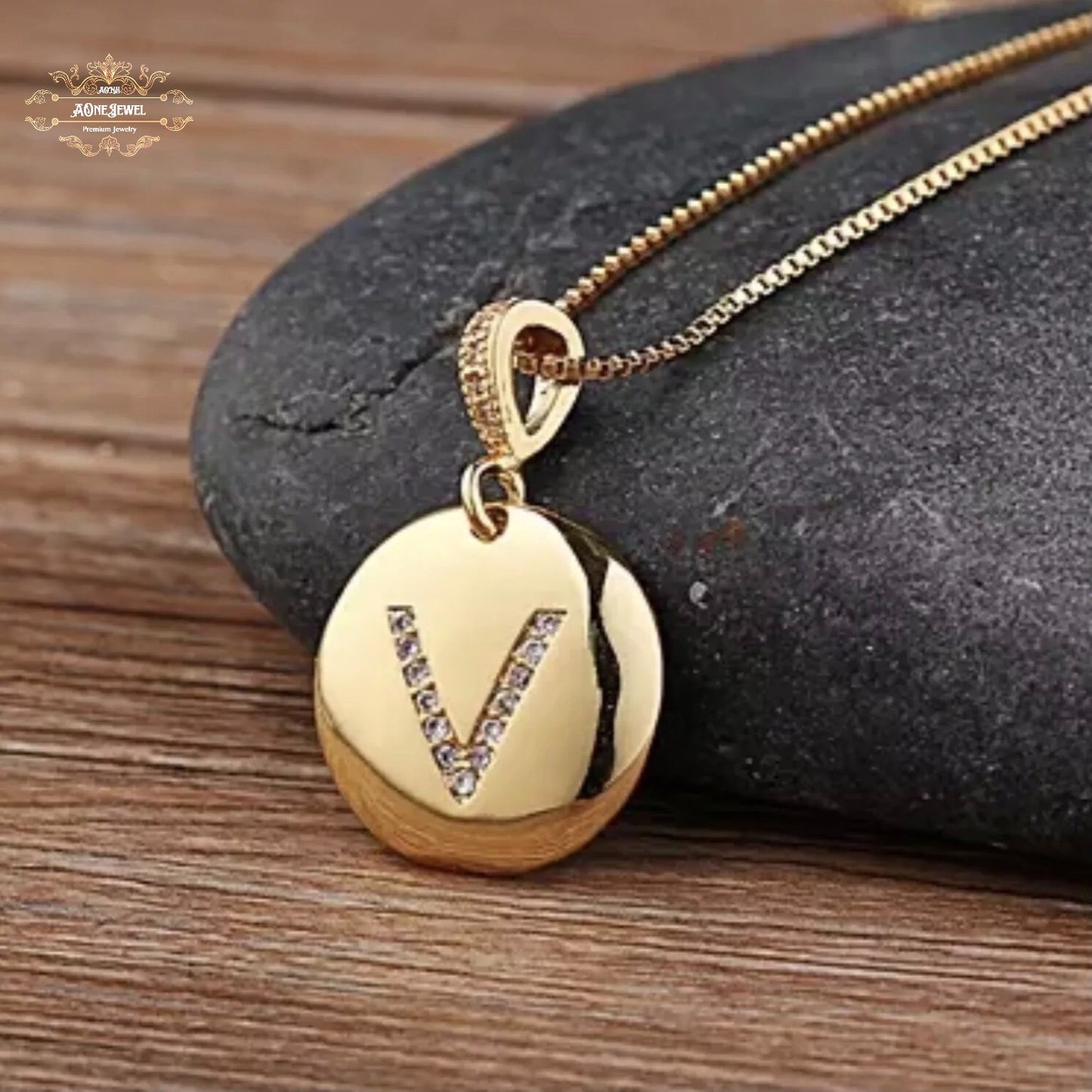Luxury Capital Initial CZ Gold Plated A-Z 26 Letters