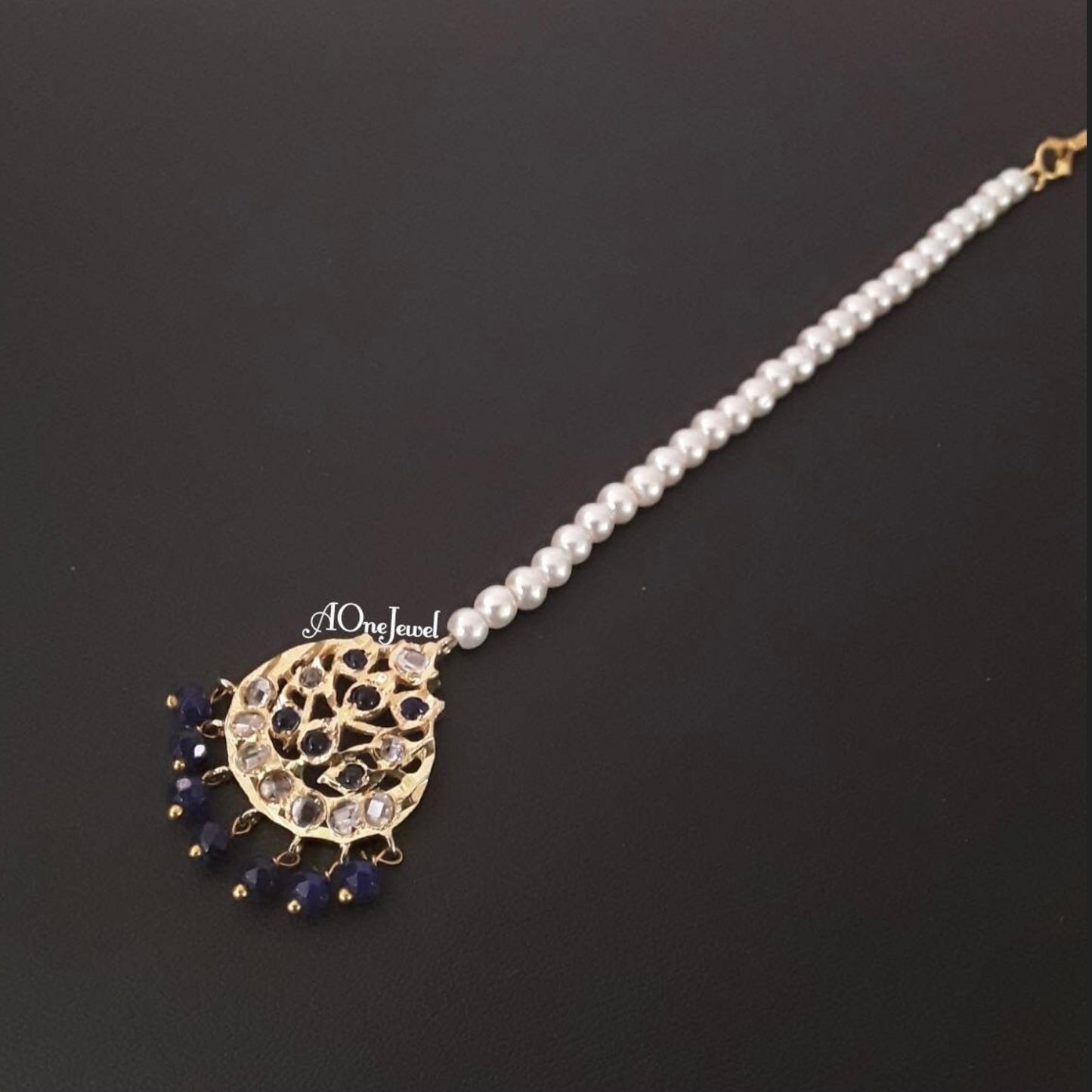 indian jewellery hyderabadi jadau jewellery head piece | Gold Tikka | mang tikka | pakistani designer jewellery | bridal jewellery