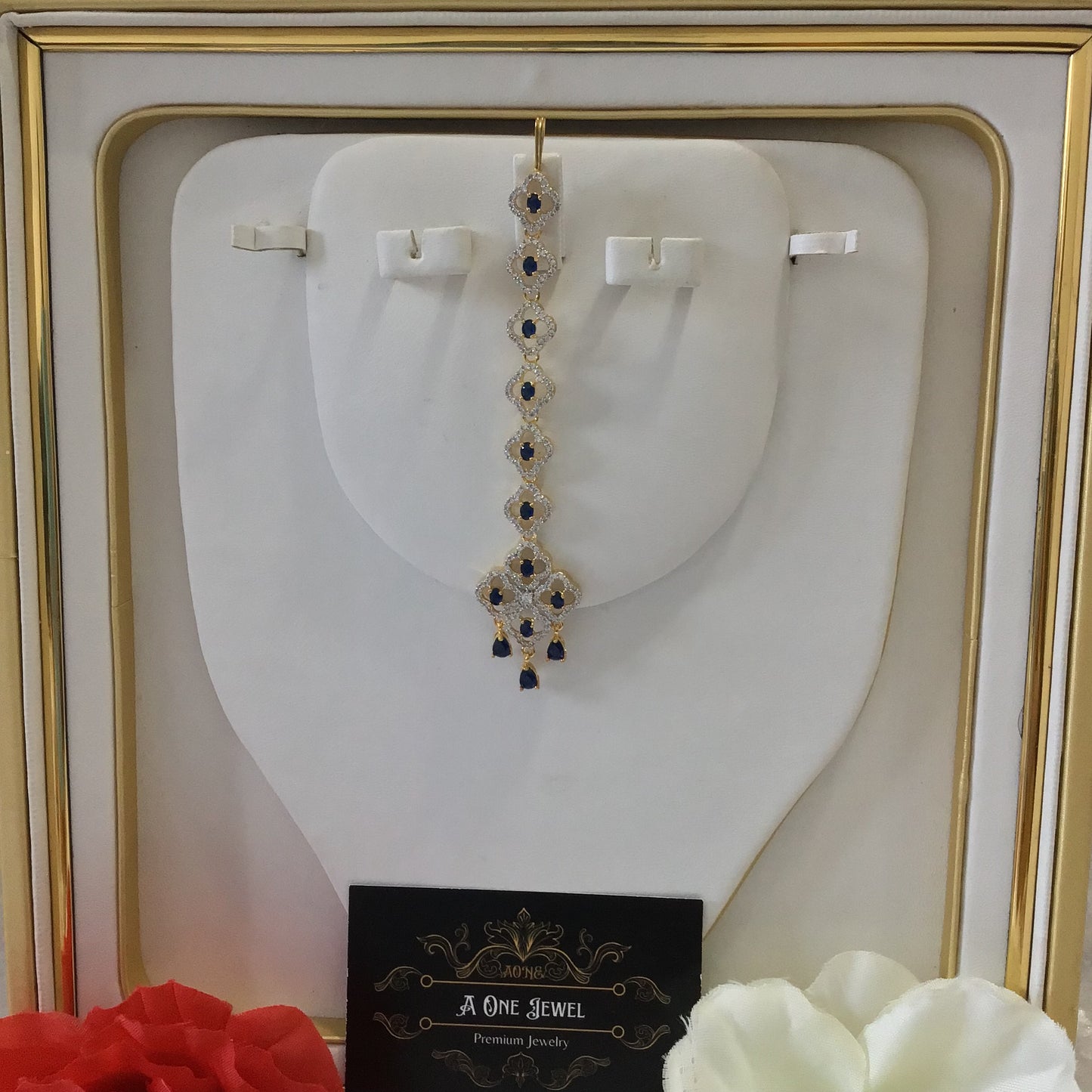 Indian CZ Diamond Silver / Gold Plated Maang Tikka