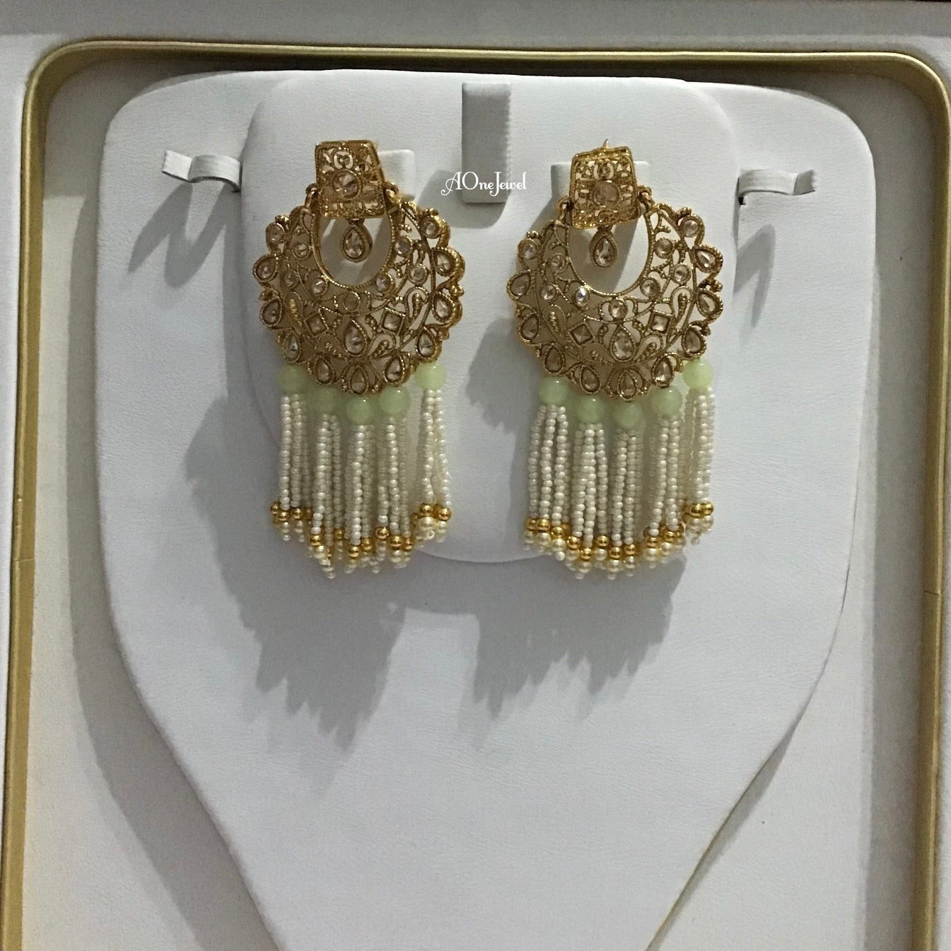 Indian Gold Plated Kundan Earrings