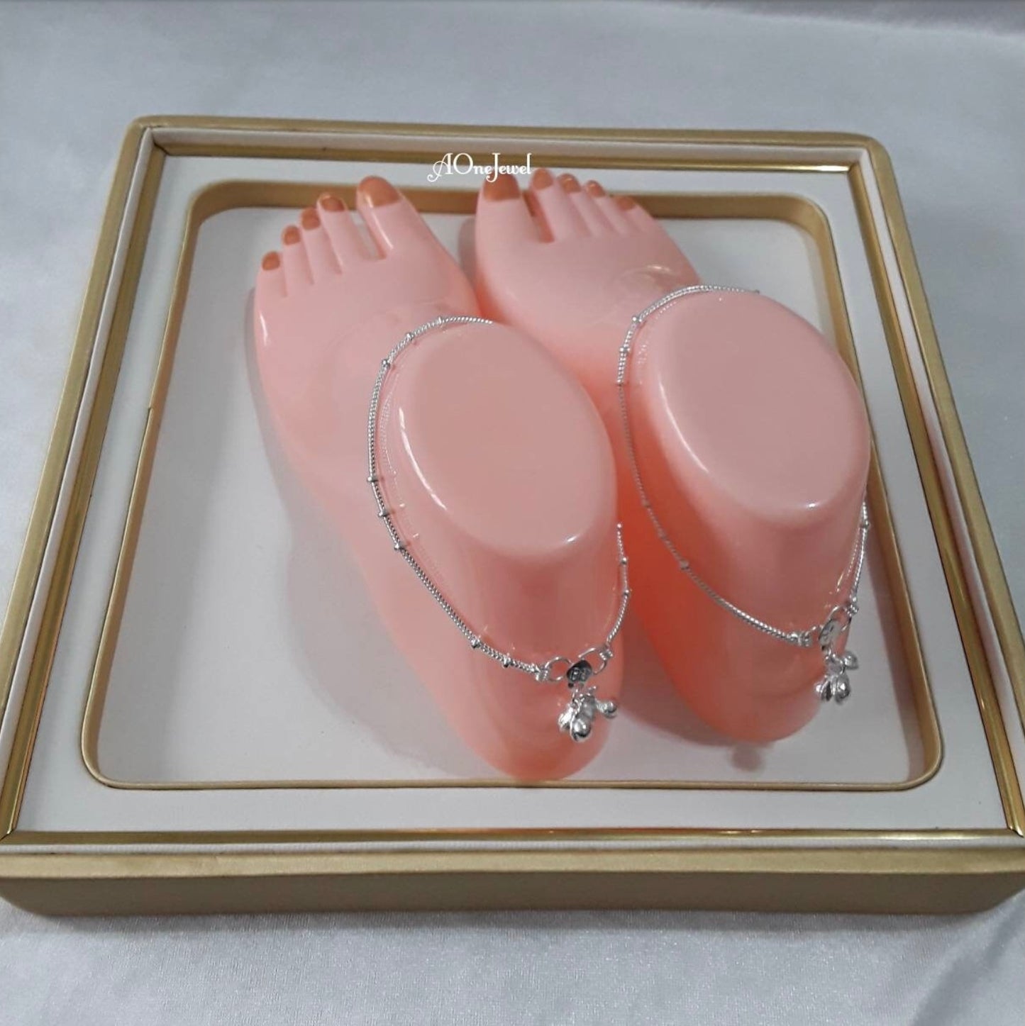 Indian Silver Plated Pair of Anklets