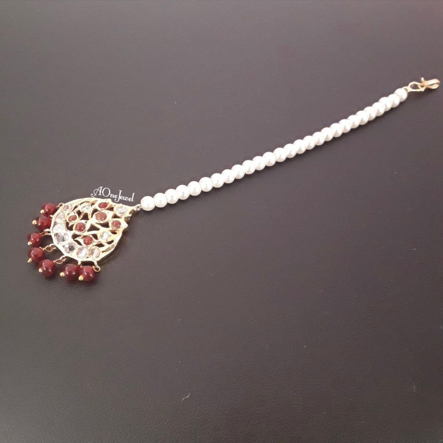 indian jewellery hyderabadi jadau jewellery head piece | Gold Tikka | mang tikka | pakistani designer jewellery | bridal jewellery