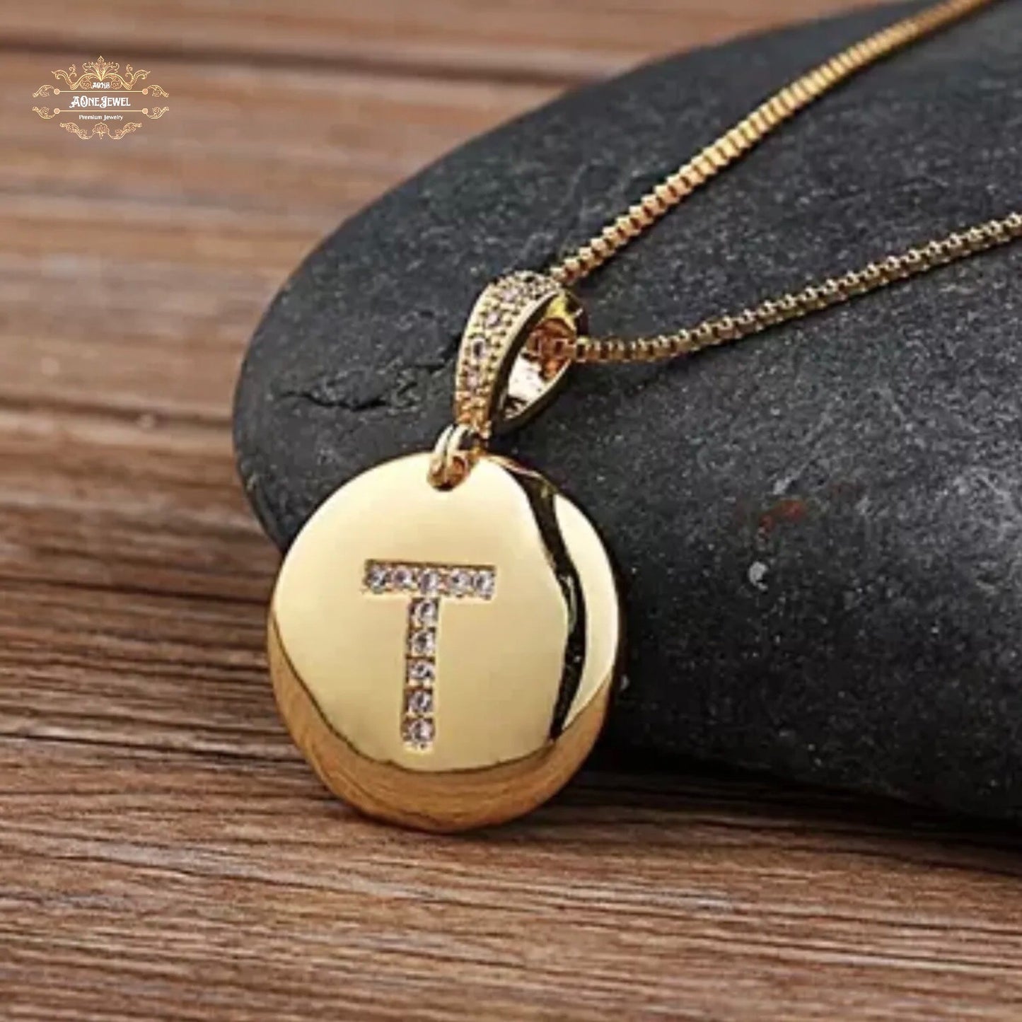 Luxury Capital Initial CZ Gold Plated A-Z 26 Letters