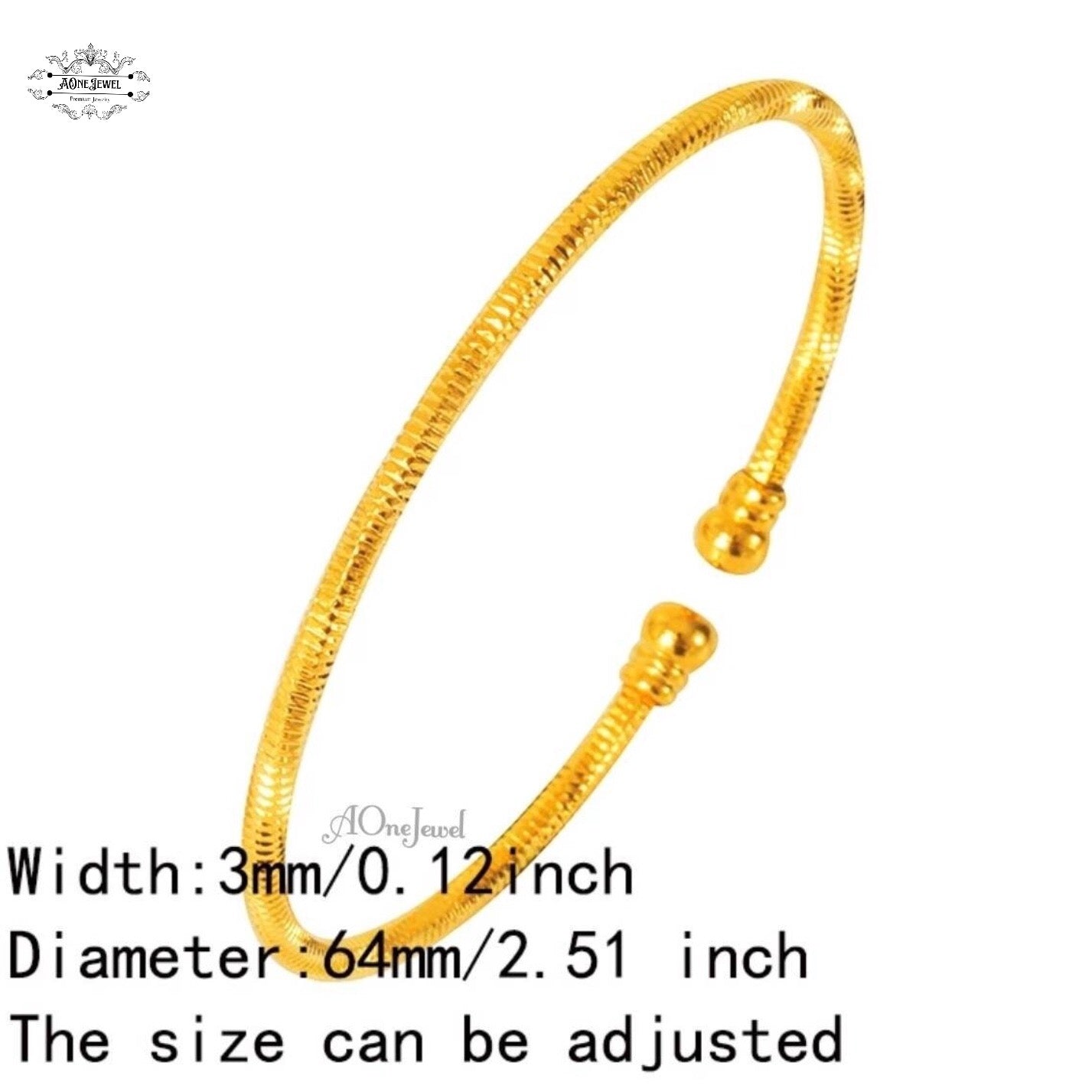 2pcs Indian Ethnic 18K Gold Plated Cuff Bangles