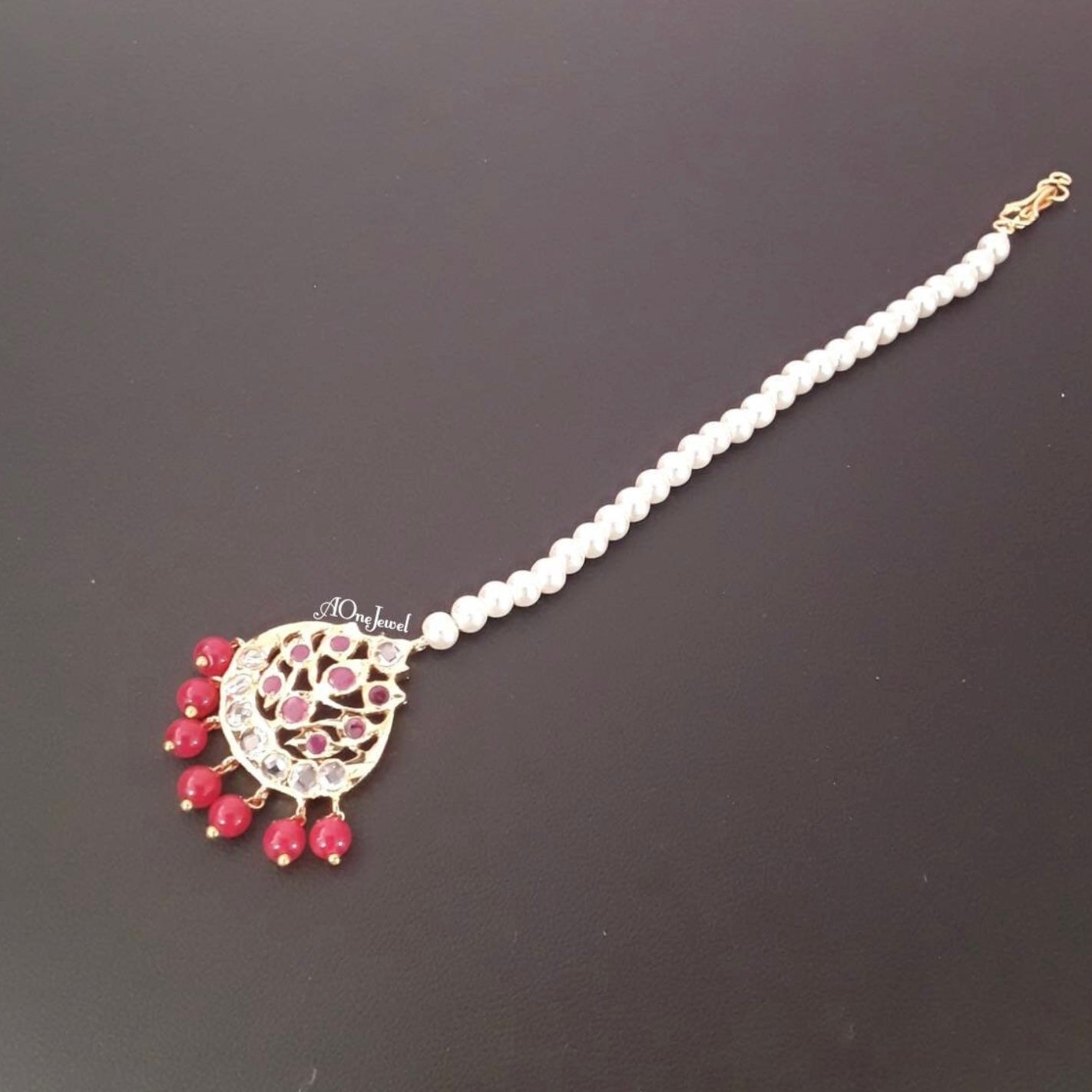 indian jewellery hyderabadi jadau jewellery head piece | Gold Tikka | mang tikka | pakistani designer jewellery | bridal jewellery