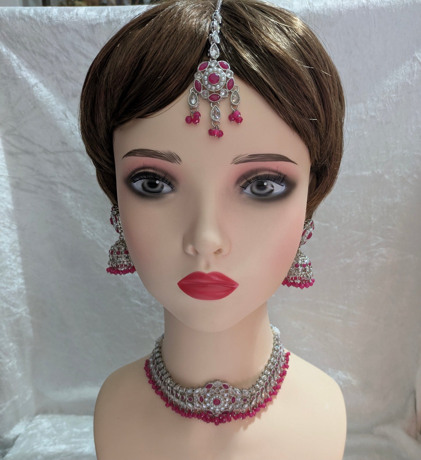 Indian wedding bridal silver plated jewellery Set