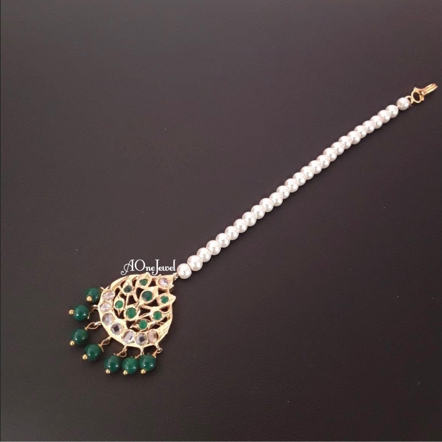 indian jewellery hyderabadi jadau jewellery head piece | Gold Tikka | mang tikka | pakistani designer jewellery | bridal jewellery