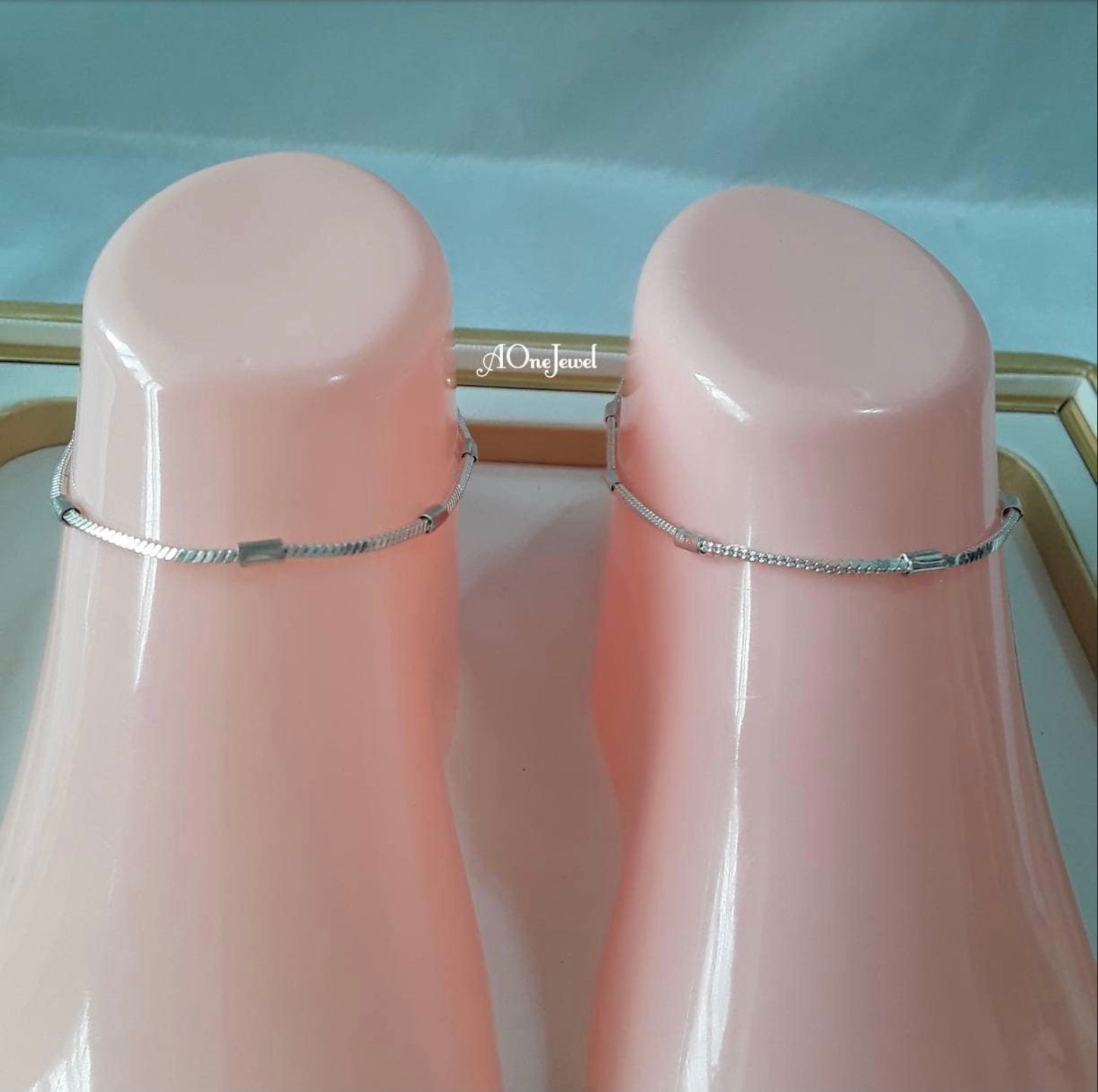 Indian Silver Plated Pair of Anklets