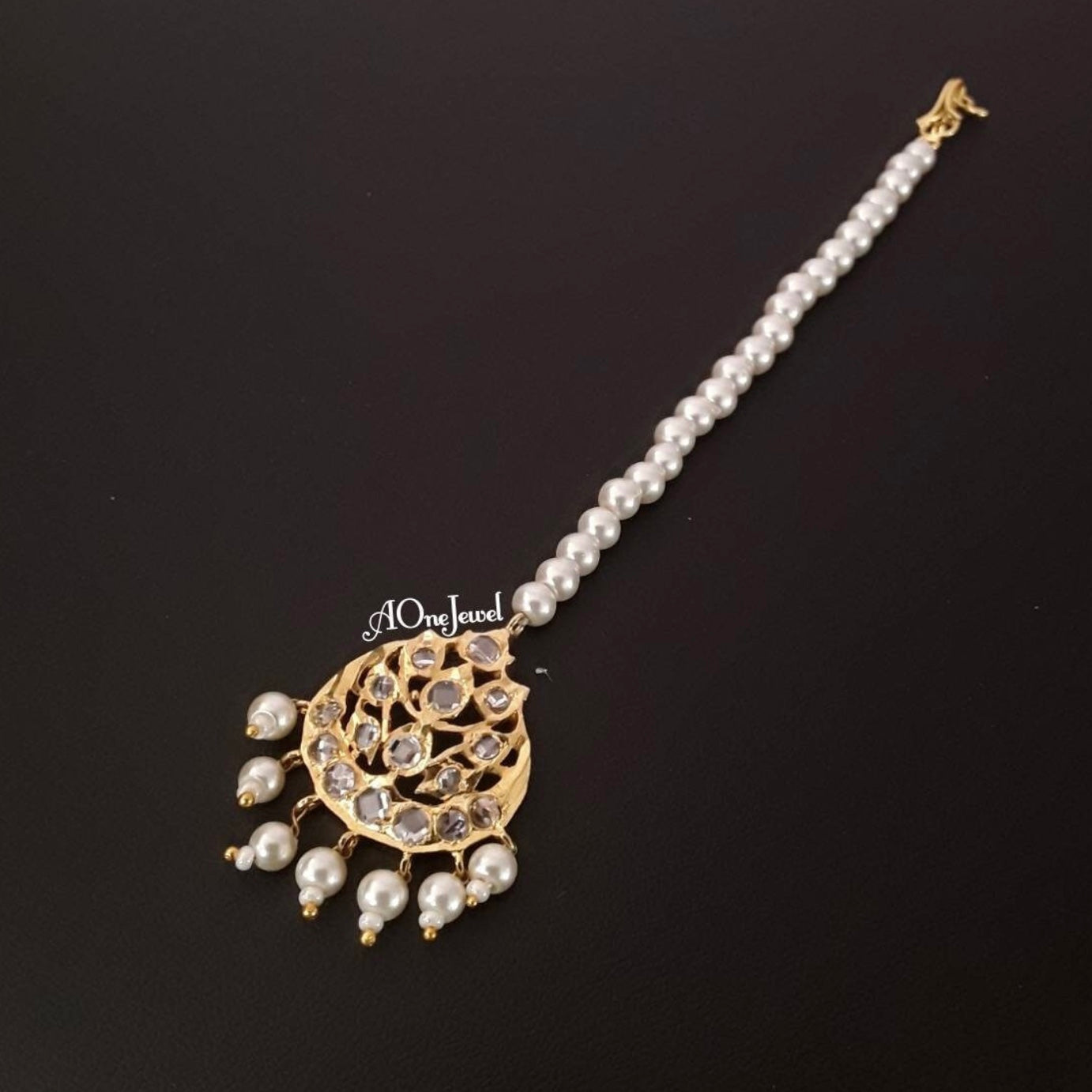 indian jewellery hyderabadi jadau jewellery head piece | Gold Tikka | mang tikka | pakistani designer jewellery | bridal jewellery
