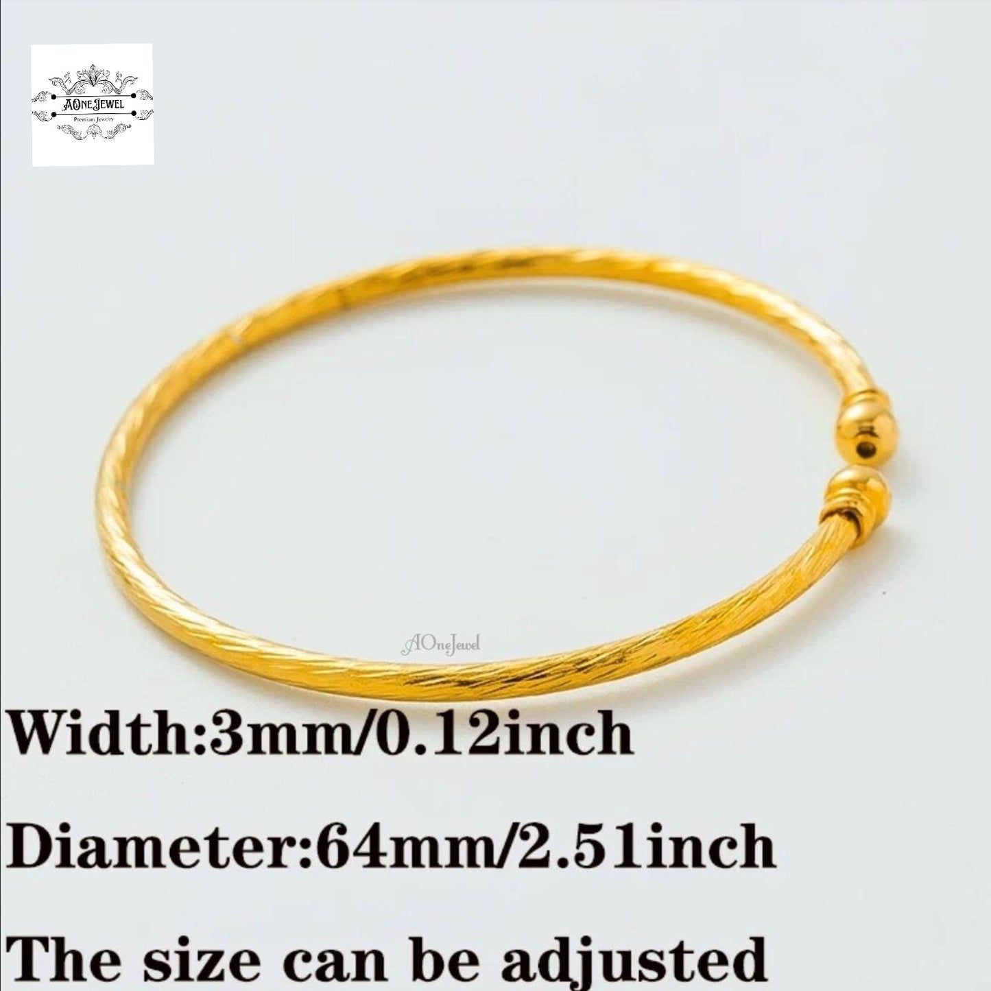 2pcs Indian Ethnic 18K Gold Plated Cuff Bangles