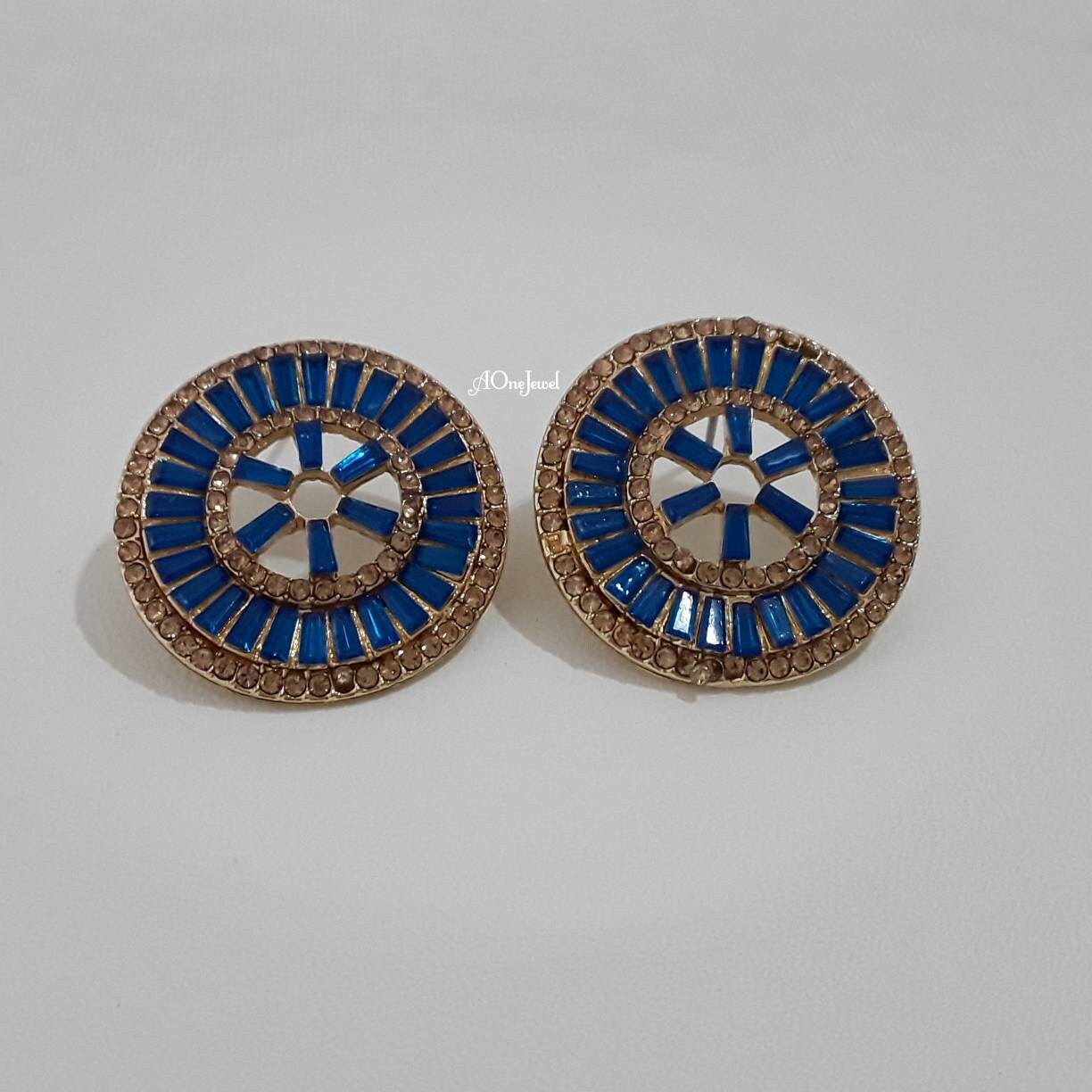 Indian Ethnic CZ Zircon Stud Earrings