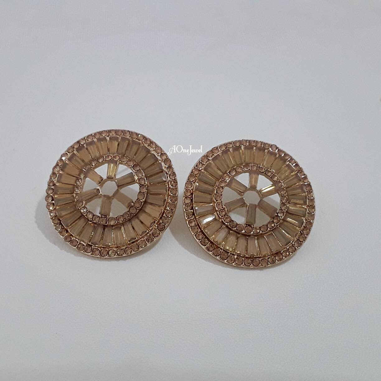 Indian Ethnic CZ Zircon Stud Earrings