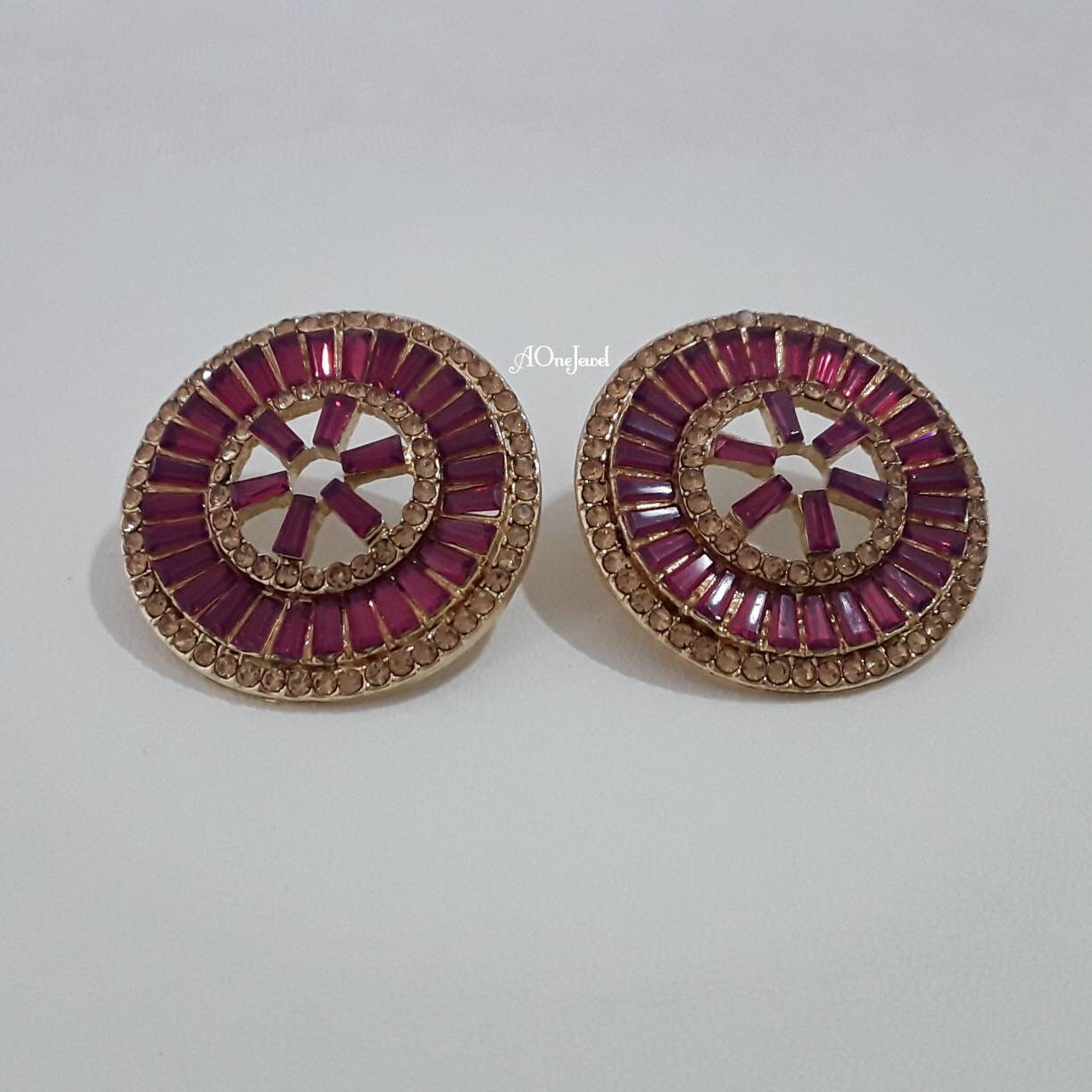 Indian Ethnic CZ Zircon Stud Earrings