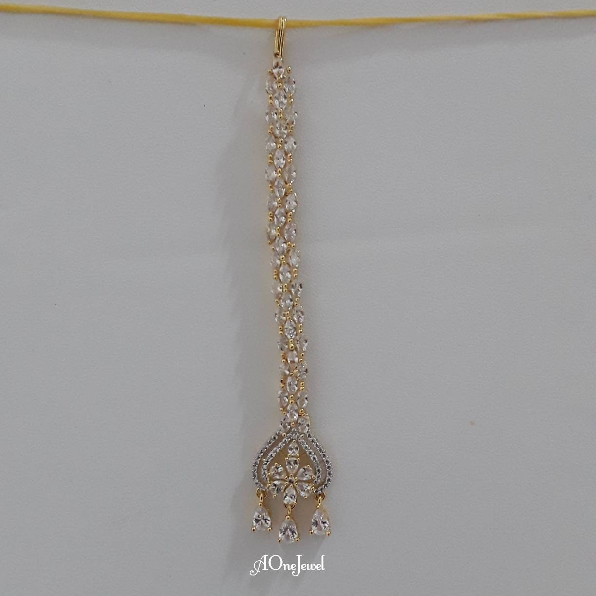 Indian 22K Gold Plated American Diamond head piece Tikka | Silver Tikka | Gold mang tikka | pakistani designer jewellery | bridal jewellery