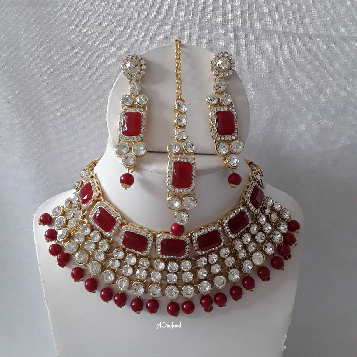 Indian Kundan Pearl Necklace Set With Tikka, Pearl Necklace Set, Wedding Jewelry Set, Pakistani Jewellery Set, Bridal Set,Sabysachi Jewelry