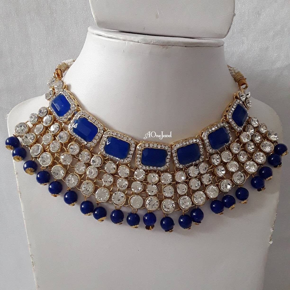 Indian Ethnic Kundan Pearl Necklace Set And Tikka, Pearl Necklace Set, Wedding Jewelry Set, Pakistani Jewellery,Gold Jewelry Set,Bridal Set
