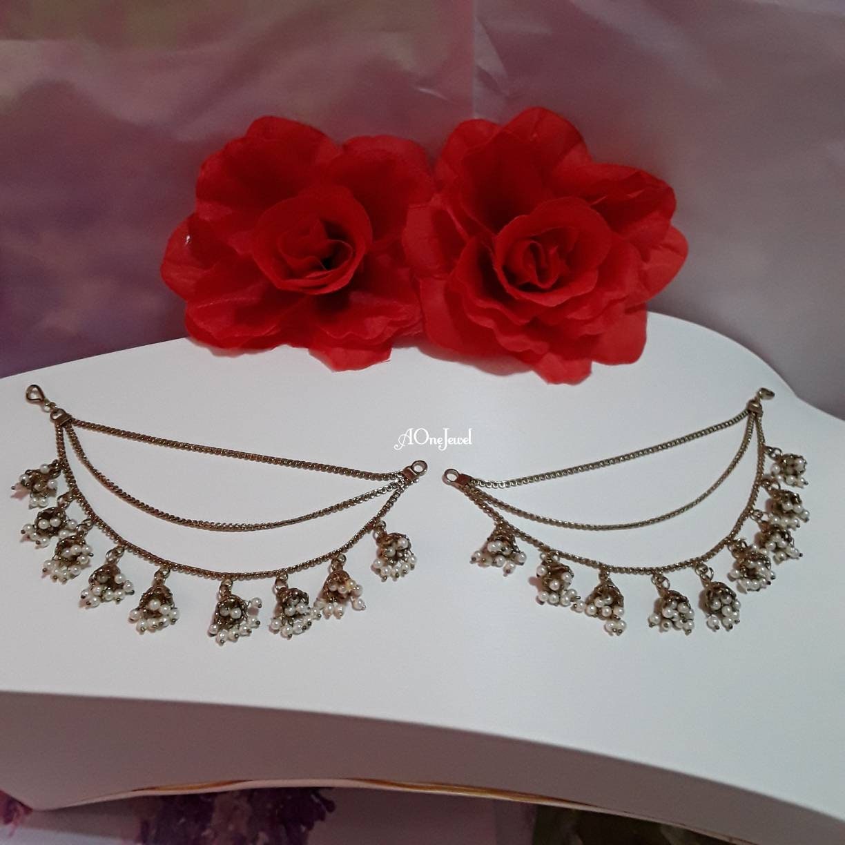 Rustic Gold Pearl Sahara For Earrings