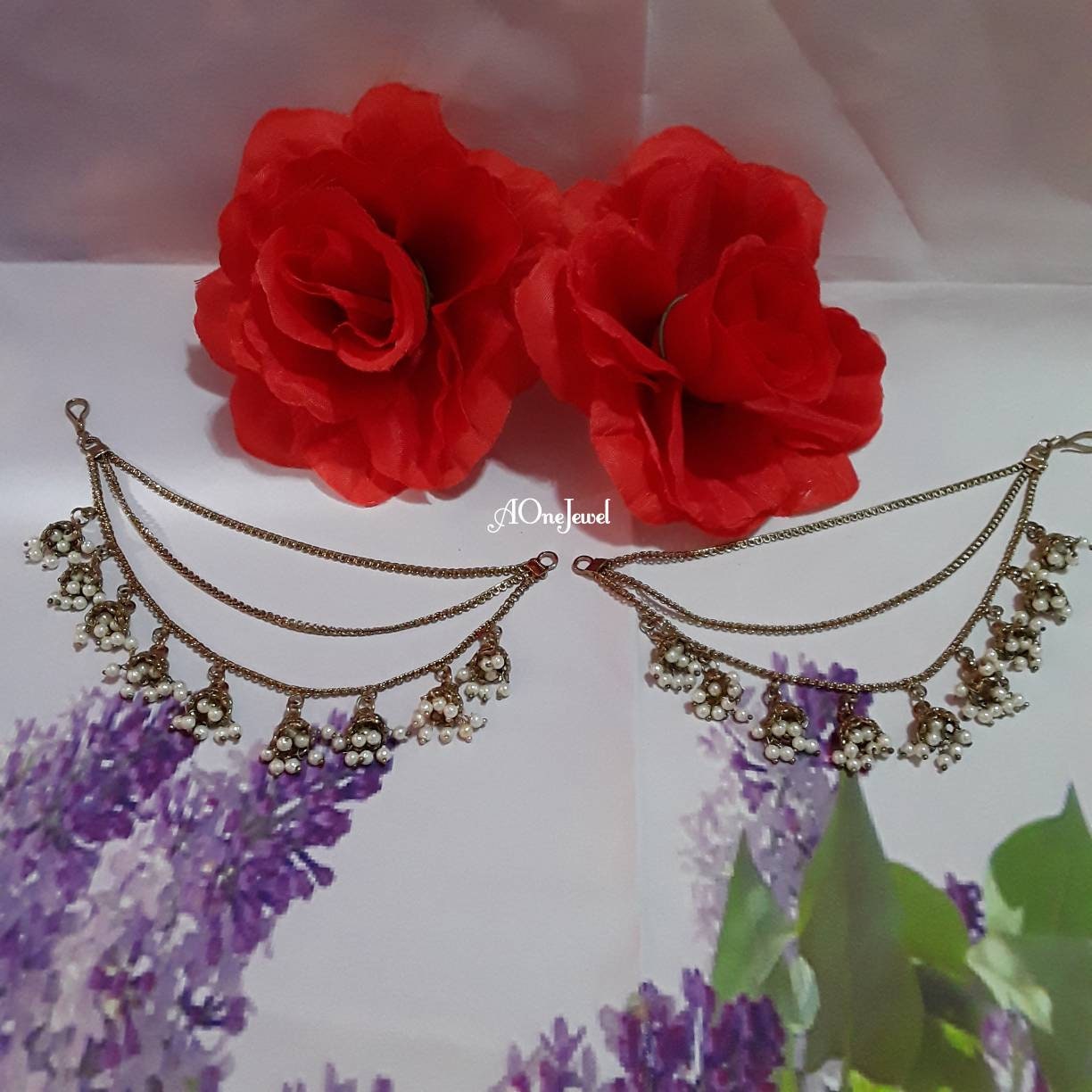 Rustic Gold Pearl Sahara For Earrings