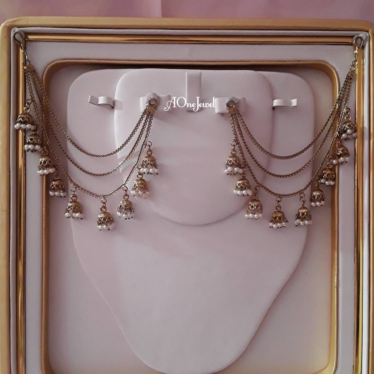 Rustic Gold Pearl Sahara For Earrings
