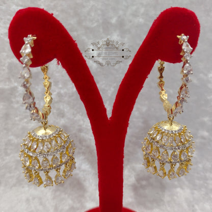 Indian Bridal CZ Diamond Gold Plated Necklace Set