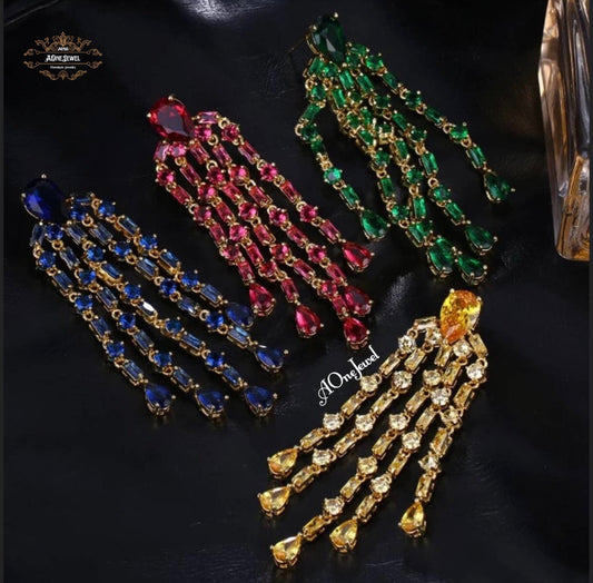 Indian 14k gold plated tassel earrings