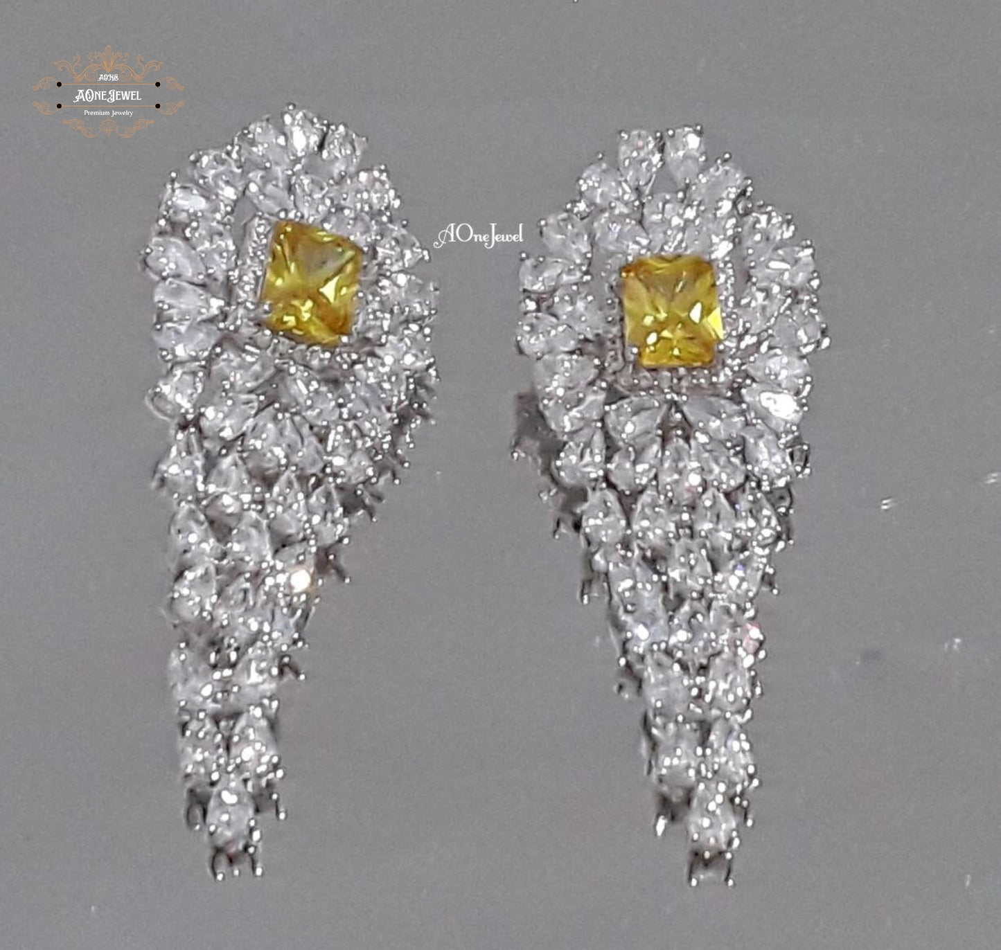 Drop Dangle CZ Diamond Earrings