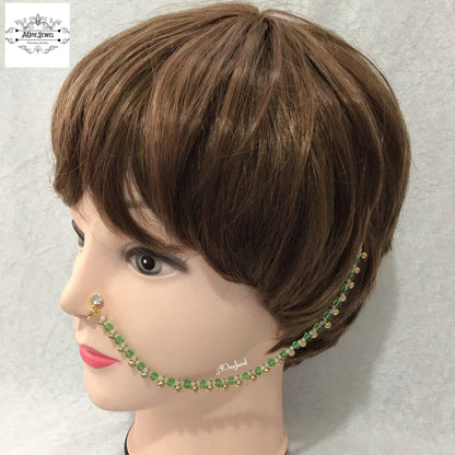 Bridal Clip On Light Green Nose String