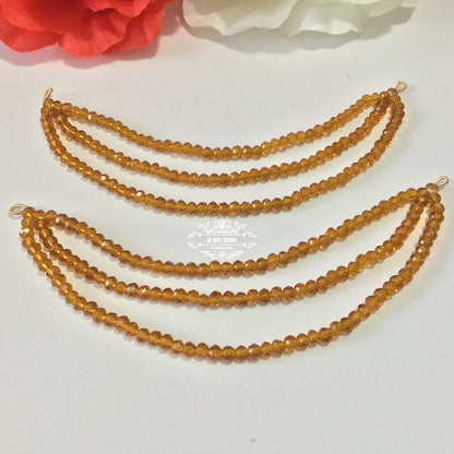 Dark Gold Colour Beaded Sahara For Earrings