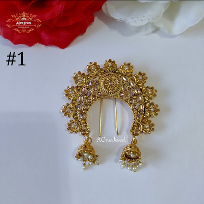 Golden Juda Pin , Hair Bun Brooch