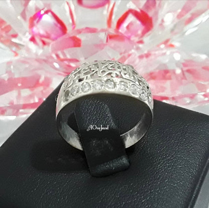 Sterling  Silver Islamic Allaisallah Ring Band / Challa