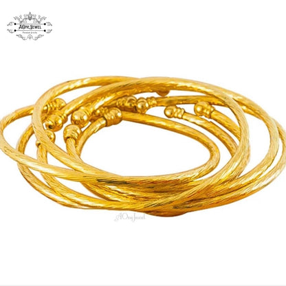 2pcs Indian Ethnic 18K Gold Plated Cuff Bangles