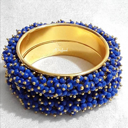 2pcs Blue Pearl Gajra Bangles