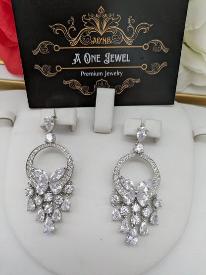 Exclusive Bridal Clear CZ Diamond Cubic Zirconia Necklace Jewellery Set