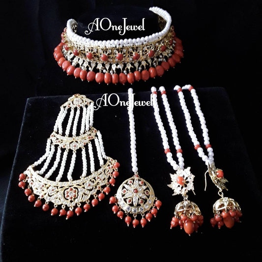 Indian Hyderabadi jadau lacha jewellery set choker necklace set bridal jewellery set pakistani designer jewellery bespoke sabysachi jewel