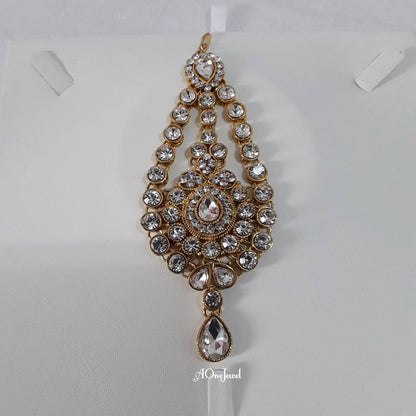 Indian Bollywood Bridal Gold Plated Kundan Head Piece Jewelry, Jhoomer, Passa, Indian Jewelry, Wedding Hair Accessories, Hair Jewelry