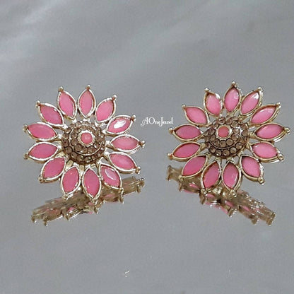 Indian Ethnic Kundan Gold Plated Stud Earrings