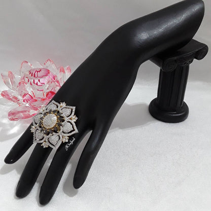 Beautiful American Diamanté Adjustable Statement Ring For Women