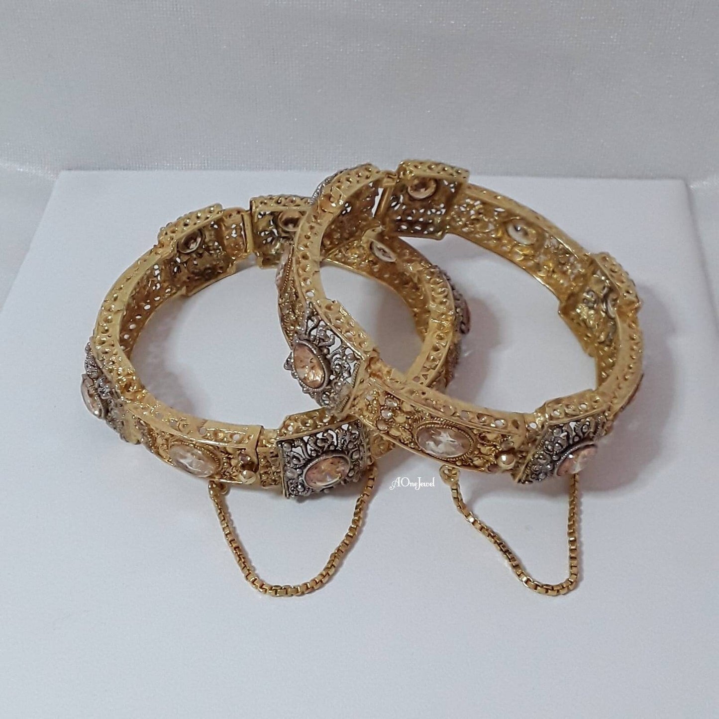 Indian Wedding Gold Plated Openable Bangles