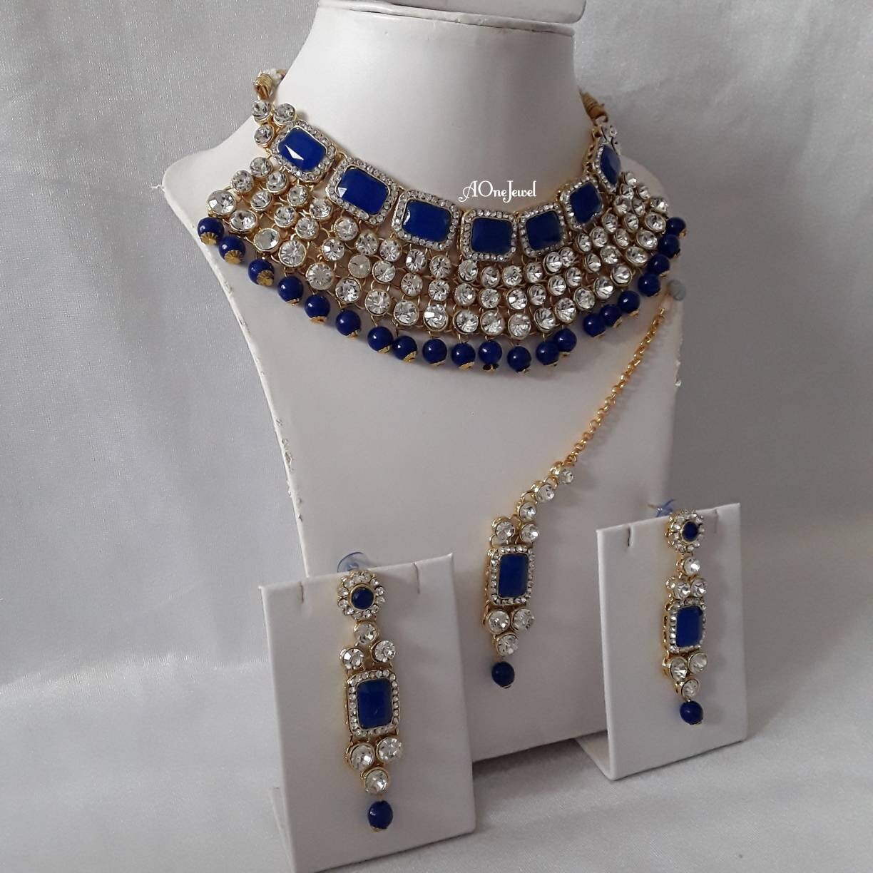 Indian Ethnic Kundan Pearl Necklace Set And Tikka, Pearl Necklace Set, Wedding  Jewelry Set, Pakistani Jewellery,Gold Jewelry Set,Bridal Set