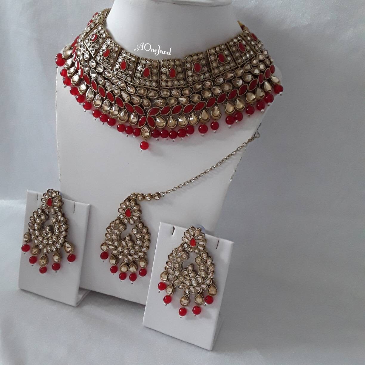 Indian Ethnic Kundan Pearl Necklace Set Tikka, Pearl Necklace Set, Wedding  Jewelry Set, Pakistani Jewelry, Sabysachi Jewelry, Bridal Set