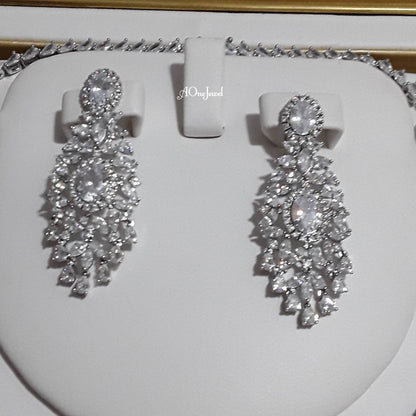 Indian Bridal CZ Diamond 2PCS Necklace Set