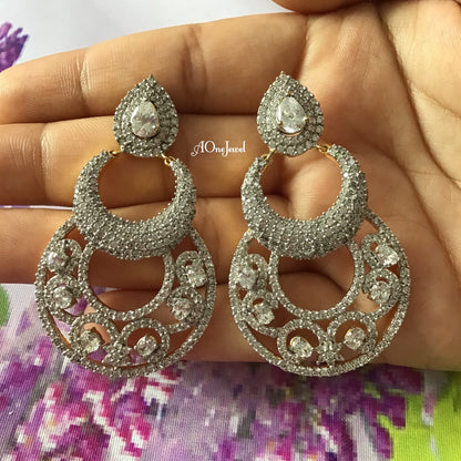 Indian AD CZ Gold Plated Earrings