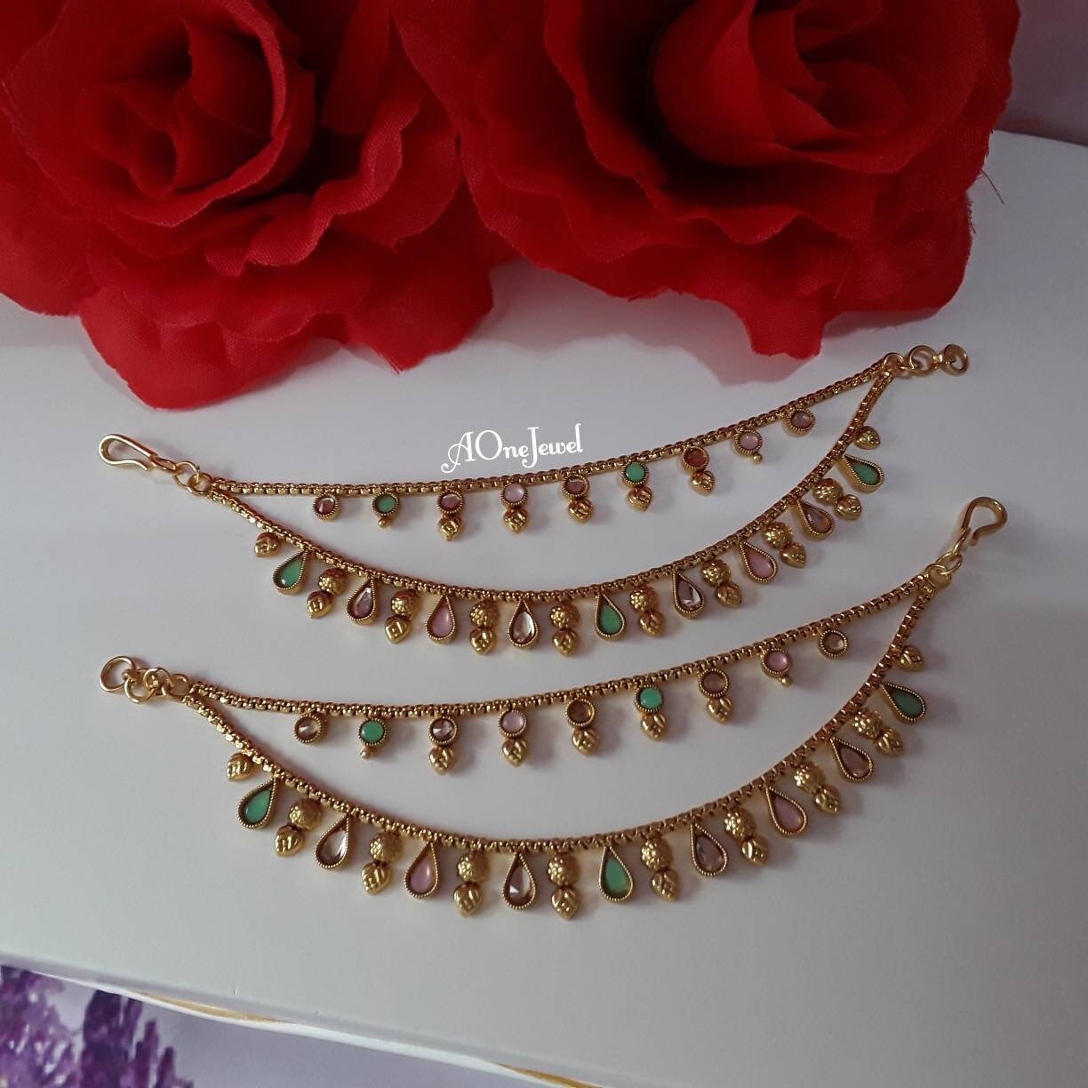 Gold Kundan Sahara For Earrings