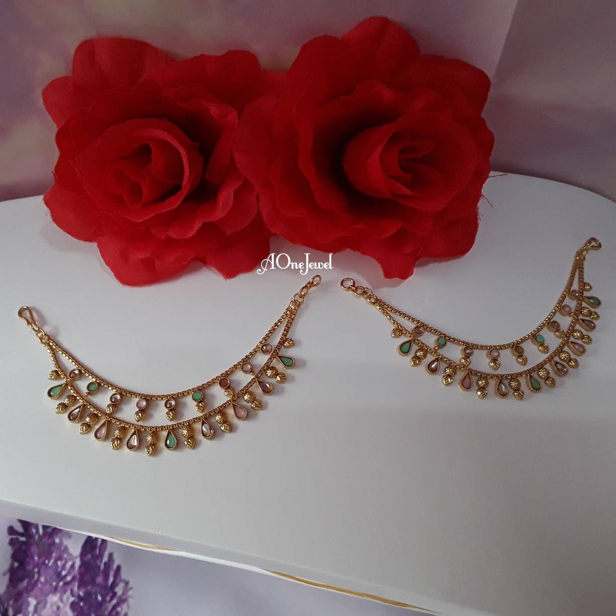 Gold Kundan Sahara For Earrings