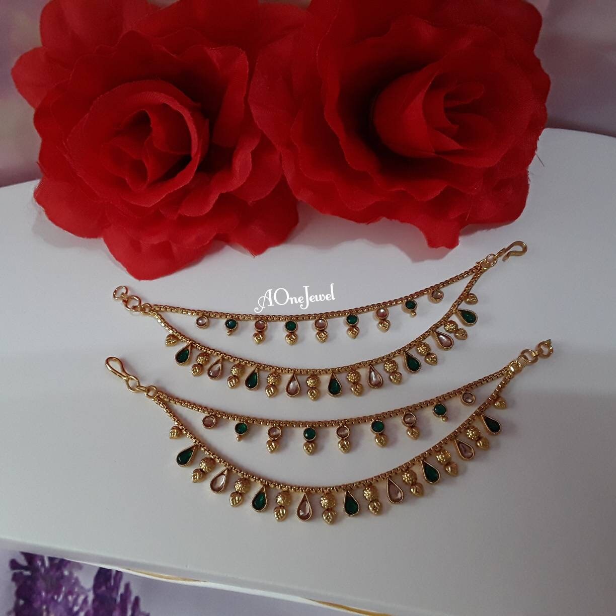 Gold Kundan Sahara For Earrings