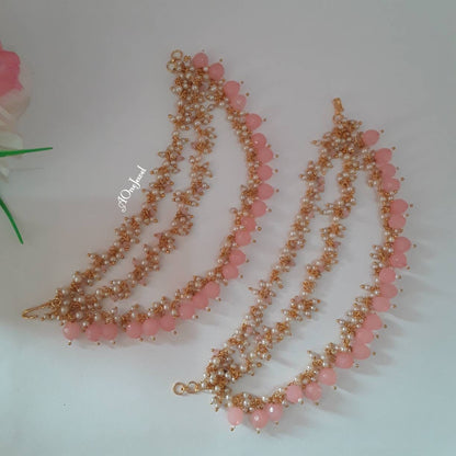 Baby Pink Pearl Gold Plated Sahara For Earrings