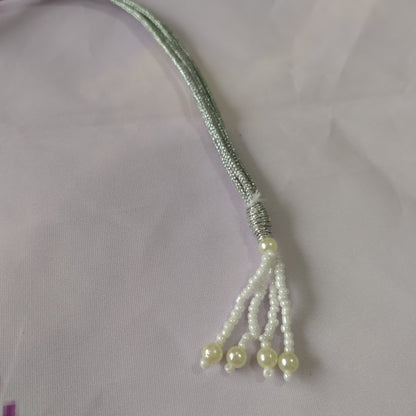 Silver Necklace Set Holder Extension Dori Thread With Pearl