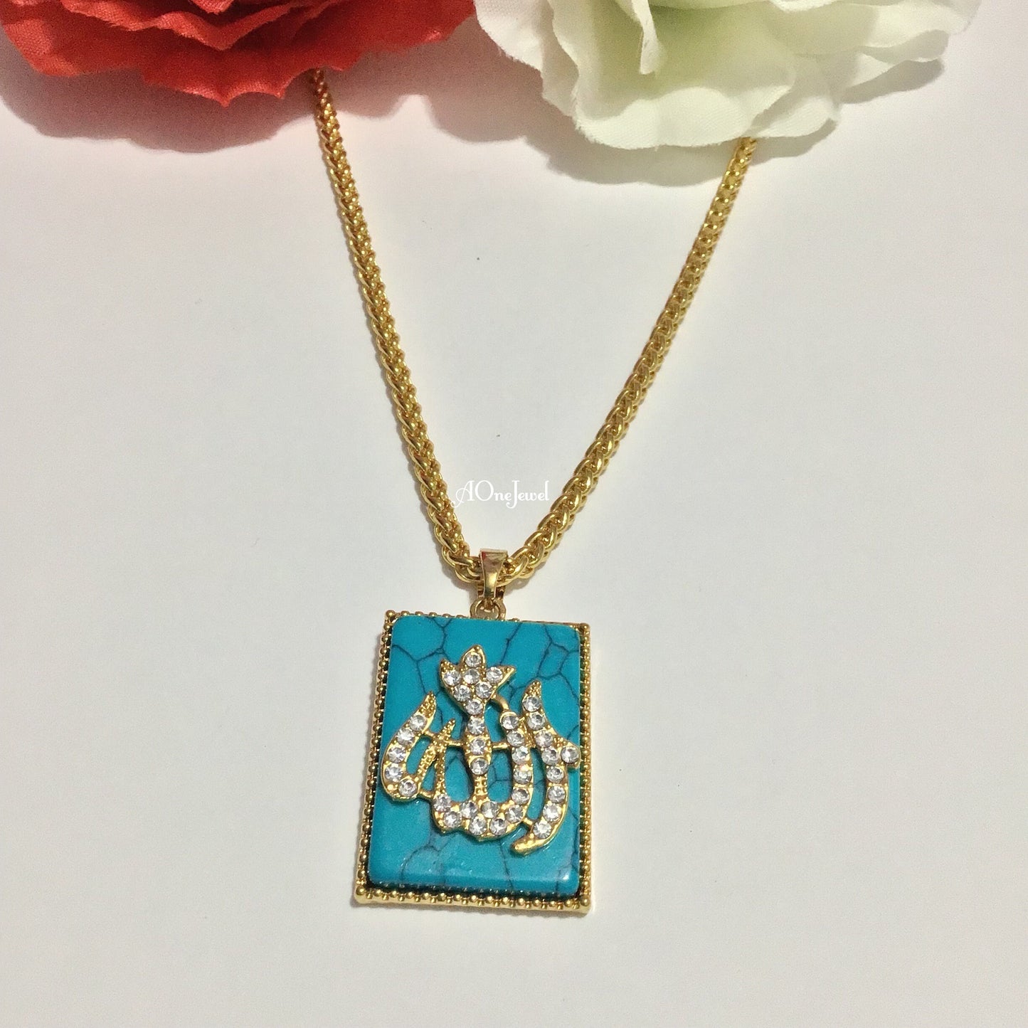 Allah اللہ Gold Plated Pendant Necklace