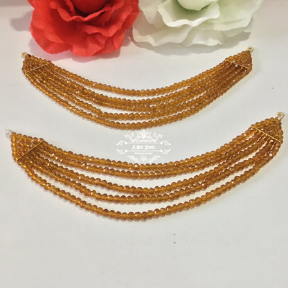 Dark Gold Colour Beaded Sahara For Earrings